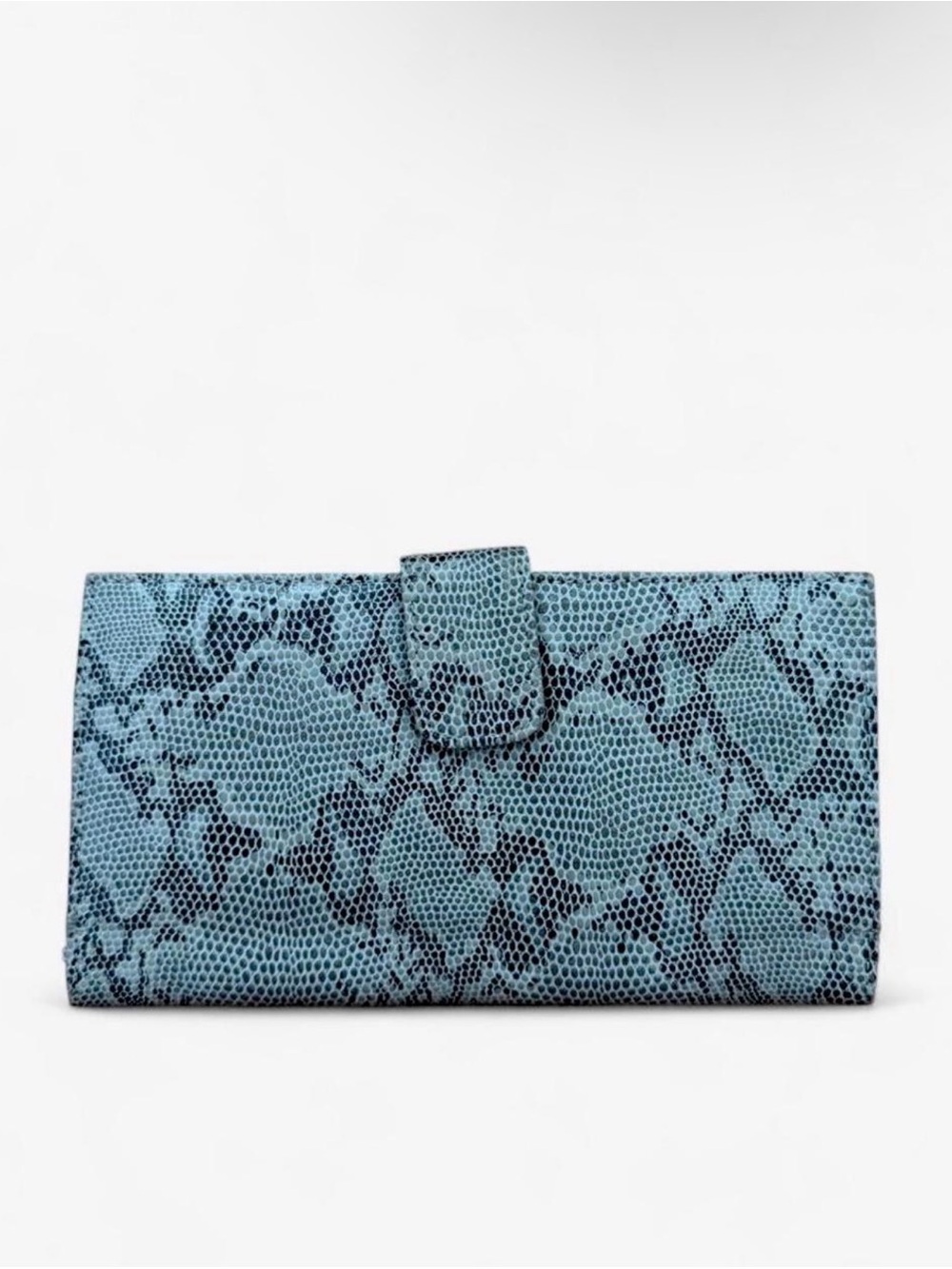 SnakePrint Gray Faux Leather Women's Wallet Clutch